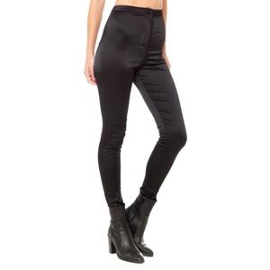 ARE YOU AM I AYAI Satin high waisted stretch Lilt pants M black
